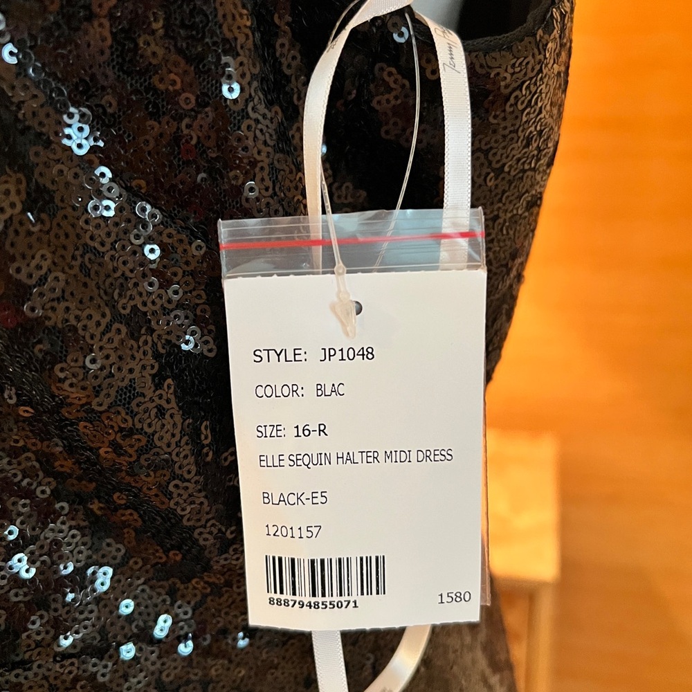 NWT Jenny Packham Bridesmaid Sequin Halter Midi Dress